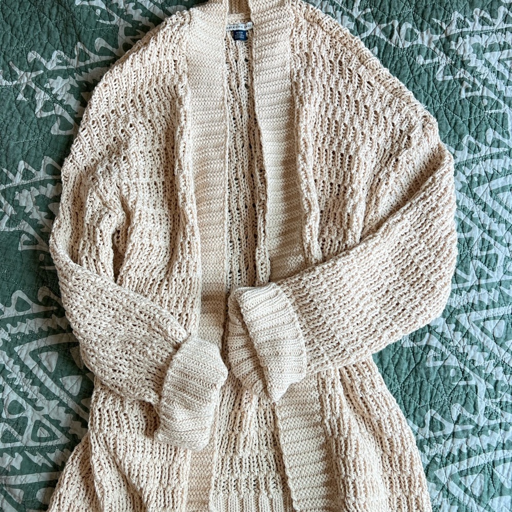 American Eagle Cream Knit Sweater